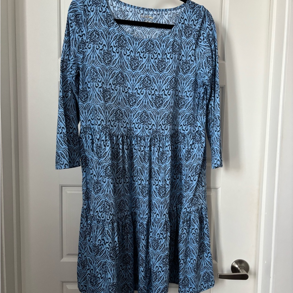Lilly Pulitzer Geanna Swing Dress-Go Your Own Wave-Large